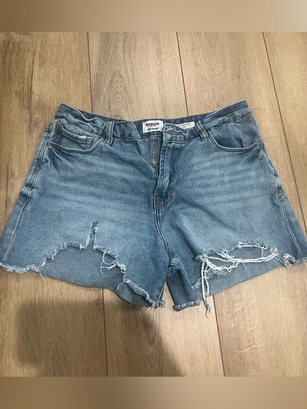 Kensie Light Blue Distressed Denim Shorts The High Rise Short 8 / 29